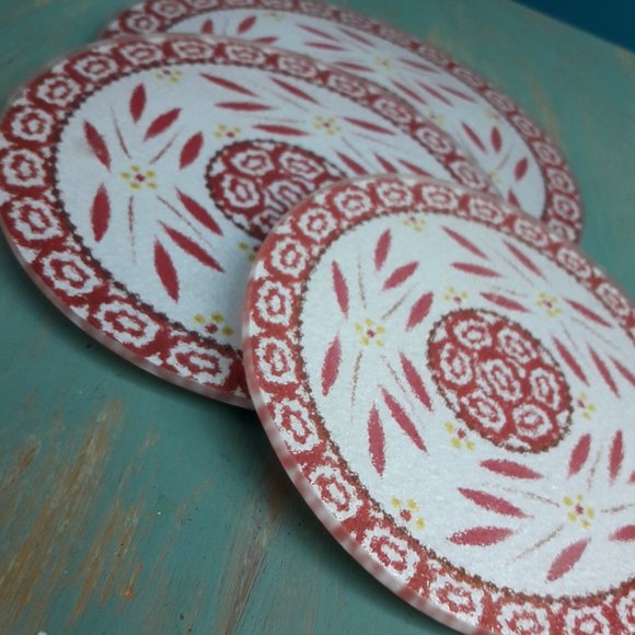 Glass Trivets Hot Pads Vintage Set of 3 Mid Century Modern Kitchen Ware Decor - Picture 4 of 15